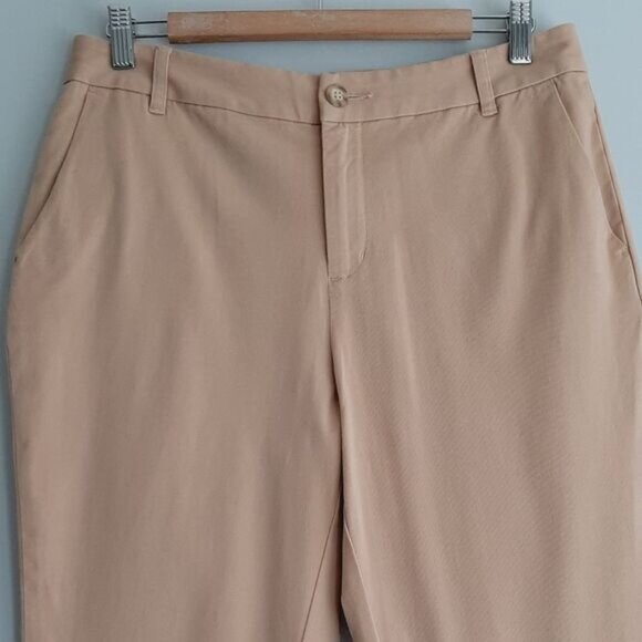 COLDWATER CREEK / Natural Fit Bootcut Leg Pants Tan Cotton Blend Sz 10 Flawed - Picture 3 of 15